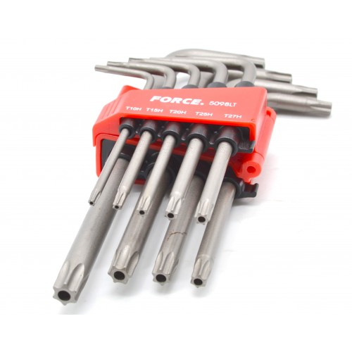 Набір ключів Torx T10H-T50H, з отвором довгих 9ін. 5098LT FORCE