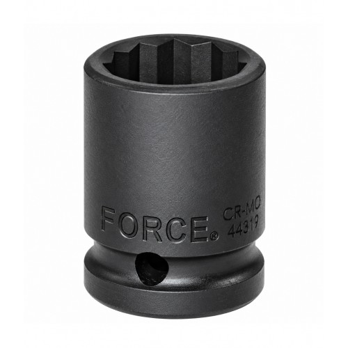 Головка ударна 1/2",12-гранна,20мм, довжина 38мм. FORCE 44820 F