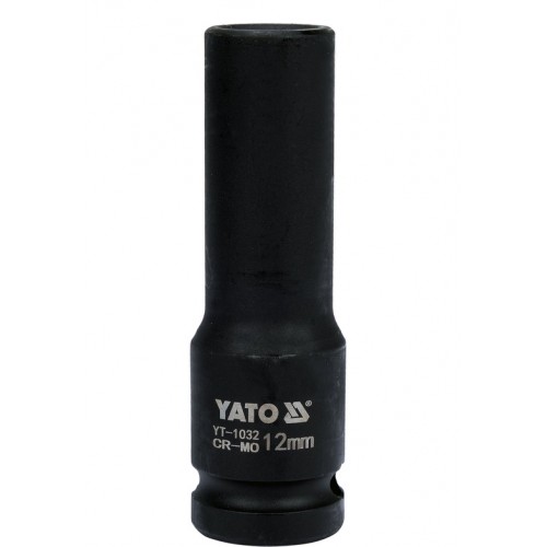 Головка торцевая ударная глубокая 1/2",6-гранная,12мм, длина 78мм. YATO YT-1032
