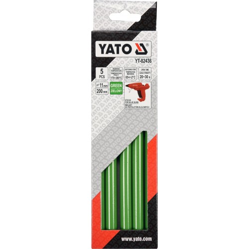 Стержни для термопистолета зеленые 11.2х200мм (5шт) Yato YT-82436