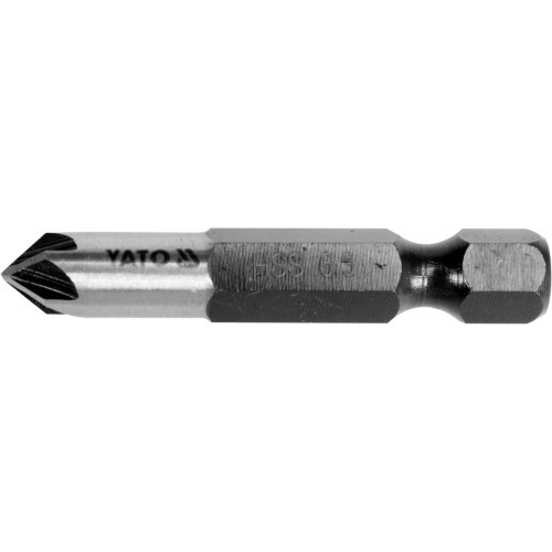 Зенкер конический по металлу YATO : HSS, Ø= 6.3 мм, l= 40 мм, 5 граней, HEX- 1/4"