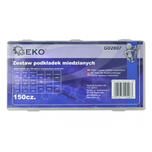 Набор медных колец 150 штук GEKO G02807