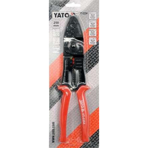 Клещи для обжима и зачистки изоляции проводов 250мм. YATO YT-2254