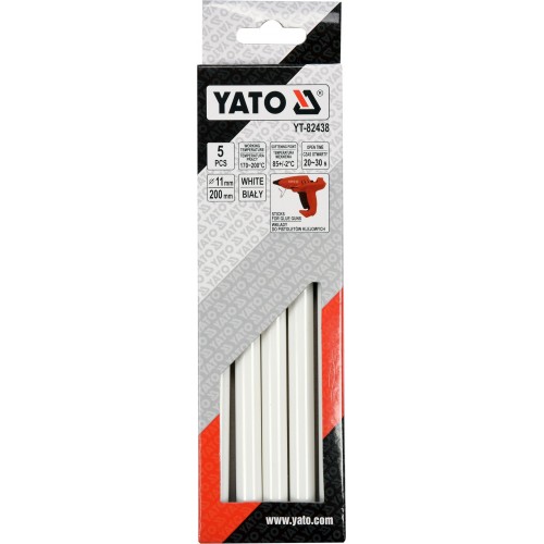 Стержни для термопистолета белые 11.2х200мм (5шт) Yato YT-82438