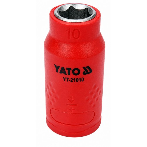 Головка торцева діелектрична 3/8",6-гранна,10мм,VDE 1000V. YATO YT-21010
