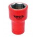 Головка торцевая 3/8" диэлектрическая VDE,6-гранная,19мм, длина 45мм. YATO YT-21019