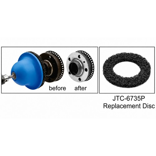 Насадка для очистки ступицы с абразивным диском 80/150мм,1/2". 6735 JTC
