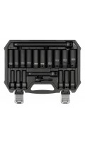 Набор длинных ударных головок 1/2",6-гранных (8–24мм),19 предметов. YATO YT-10556