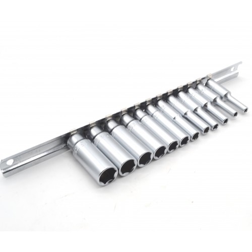 Набор головок длинных 1/4" 12ед. 4~13мм (на планке) TOPTUL GAAQ0802U