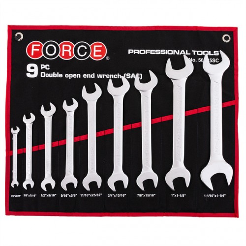 Набор ключей рожково-накидных дюймовых 9 пр. (1/4"-1-1/4") 50925SC FORCE