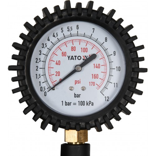 Пистолет для подкачки шин с манометром P ≤ 0.8 MPa, Ø= 1/4 YATO YT-23703