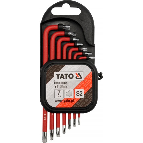 Набор TORX с отверстием 7 шт., размер: т9, т10, т15, т20, т25, т27, т30.