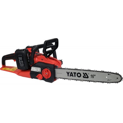 Пила цепная аккумуляторная YATO: 36 В (2 x Li-Ion 18В 4 АГ), шина-16”/40 см.YT-828131