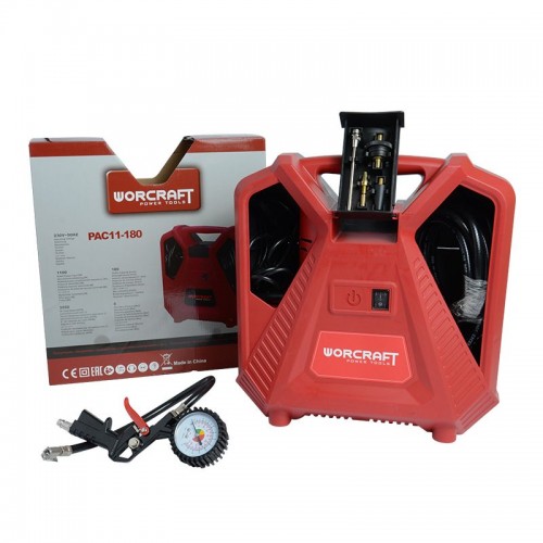 Компрессор портативный электрический 220V. 1100 Вт. 180 л/мин PAC11-180 WORCRAFT