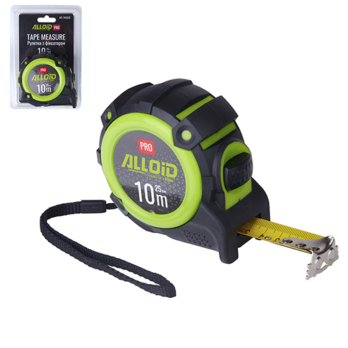 Рулетка з автостопом 10м/25мм, MT-741025 Alloid Pro