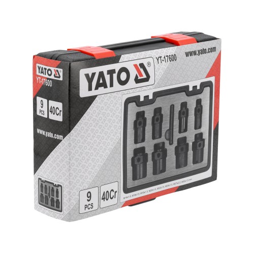 Набор для работ с внутренней и наружной резьбой М14-М30, 9 шт. YATO YT-17600