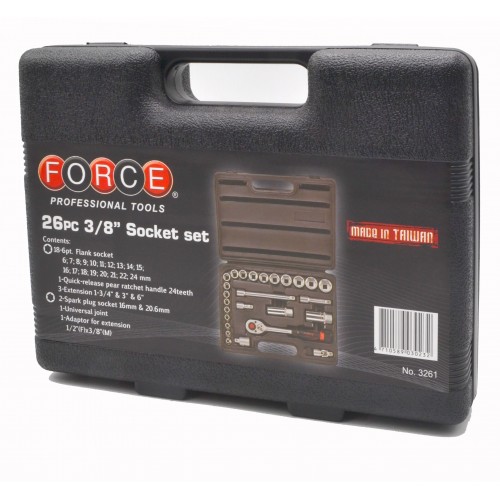 Набор инструмента 3/8" 26 ед. 6 гр. FORCE 3261 F