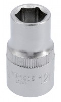 Головка торцевая короткая 6-гранная 12мм,квадрат 1/2", длина 38мм. YATO YT-1205