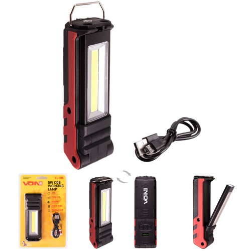 Аккумуляторный фонарь "VOIN" , 5W-COB+2 х 3W XPE/ 2000mAh (VL-106)