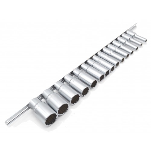 Набор головок длинных 12-гр. 1/2" 15ед. от 8 до 32мм (на планке) TOPTUL GAAQ1607U-12