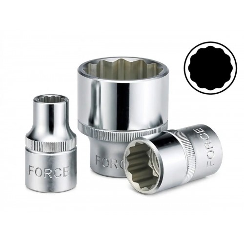 Головка торцевая WHITWORTH 3/8",12-гранная,квадрат 1/2", длина 38мм. FORCE 548W3.8 F