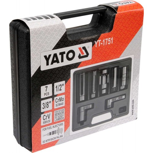 Набор головок для монтажа датчиков лямбда-зонда и форсунок YATO YT-1751