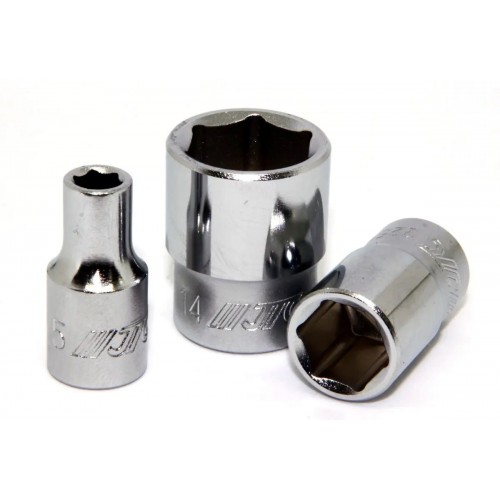 Головки торцевые короткие 6-гранные,квадрат 1/4". 22504 JTC Series