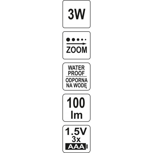 Налобный фонарь LED CREE XP-E 3 Вт, 100 лм YATO YT-08590