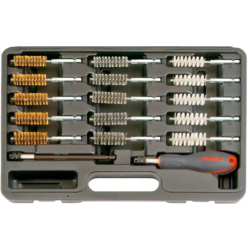 Набор зачистных щеток нейлоновые,металлические,с латунным покрытием, 38пр. Force 938U1 F