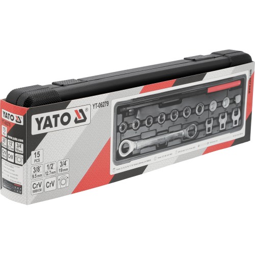 Набір інструментів для натягу пасів двигунів YATO, 15 елем. YT-06279