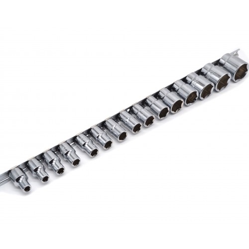 Набор головок 1/2" 15ед. 8~15,17,19,22,24,27,30,32мм (на планке) TOPTUL GAAQ1603U