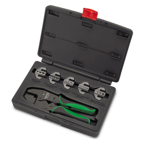 Набор для обжимки клемм универсальный со сменными насадками.TOPTUL GAAI0605