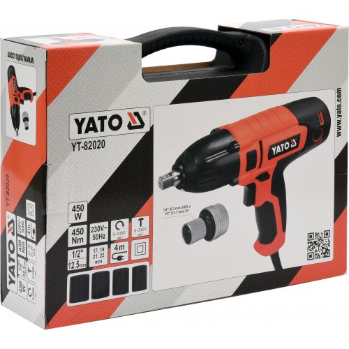 Ударный гайковерт сетевой 1/2" , 450 Нм YATO YT-82020