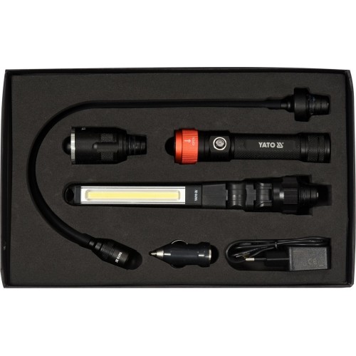 Фонарик 3-в-1 380LM, LI-ION 3.7V 2200MAH, IP54 YT-08521 YATO