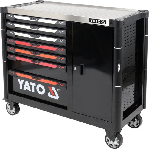 Шкаф-тележка для инструментов YATO с 7 ящиками и шкафом, 1100х 990х 480 мм