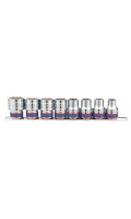 Набор головок 1/2" 10–22мм,12-гранных,8 предметов на планке. KING TONY 4010MR