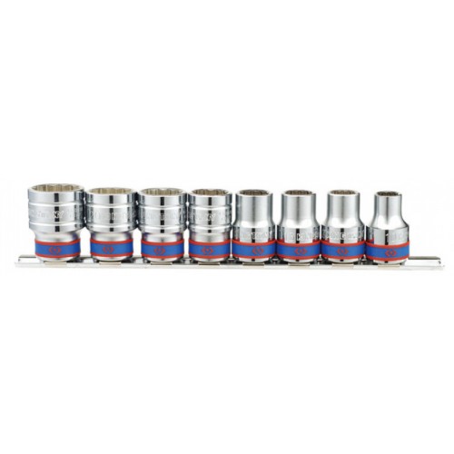 Набор головок 1/2" 10–22мм,12-гранных,8 предметов на планке. KING TONY 4010MR