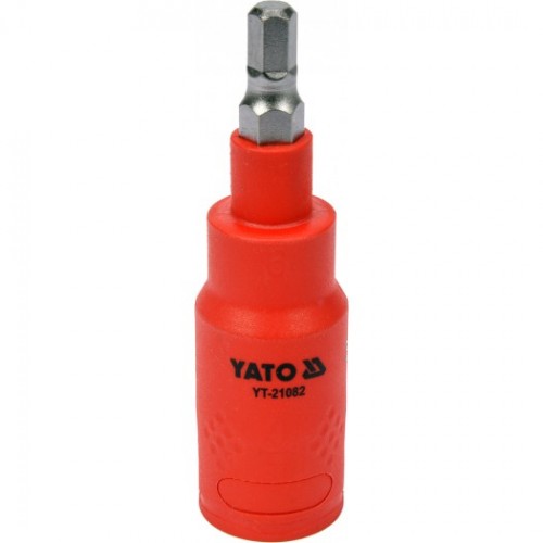 Насадка торцевая диэлектрическая HEX YATO : квадрат 3/8", М= 6 мм, L= 75 мм,VDE корпус до 1000В