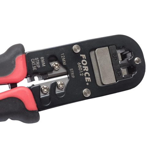 Кліщі для обтиску конекторів витої пари RJ45/RJ8 (RJ11/12),тріскачкові. FORCE 68012 F