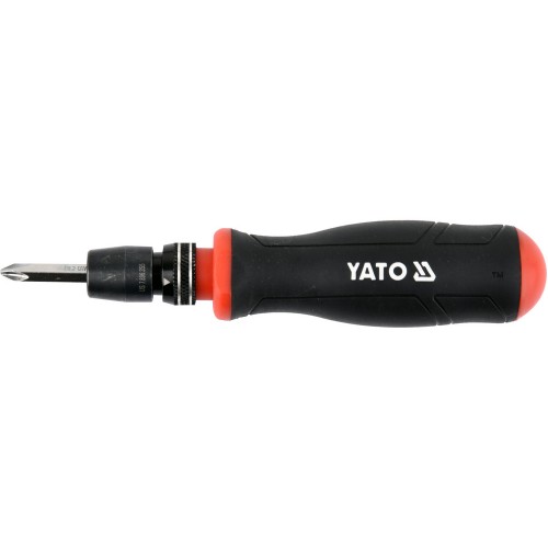 Отвертка реверсивная с набором бит YATO: HEX-1/4", CrV, 28 шт + чехол YT-27940