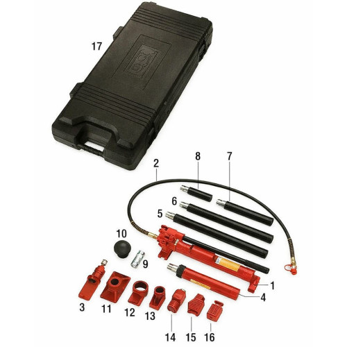 Набір для правки кузова гідравлічний 10 тонн. (D4531) TJG