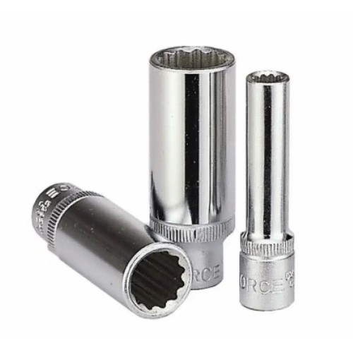 Головка торцевая 3/8",12-гранная, глубокая,размер 12мм, длина 63мм. FORCE 5396312 F