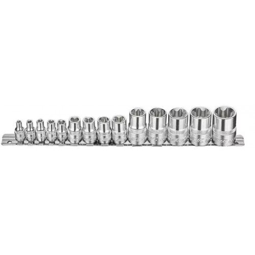 Набор торцевых головок TORX E-типа 1/4",3/8",1/2" (E4–E24),14 предметов. H414E JTC