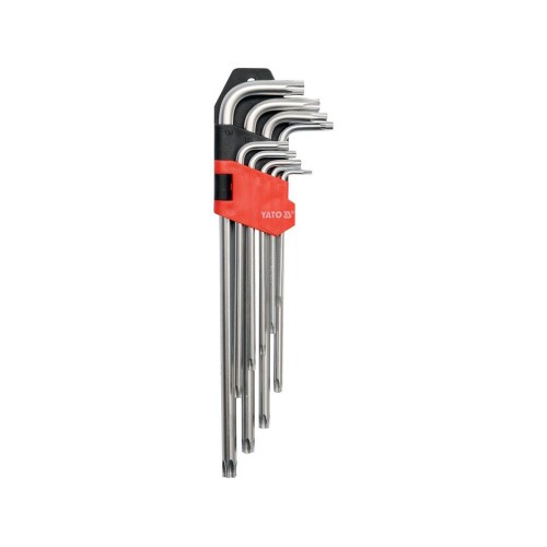  Набір шестигранників TORX T10 - T50, довгі з отвором 9 шт YT-0512 YATO