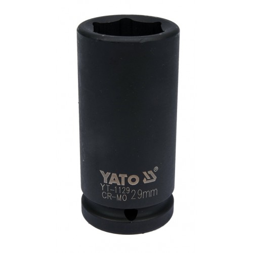 Головка торцевая ударная глубокая 3/4",6-гранная,29мм, длина 90мм. YATO YT-1129