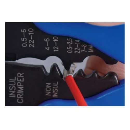 Стриппер-кримпер для зачистки и обжима изолированных клемм 0,2–6,0мм². KING TONY 6762-08