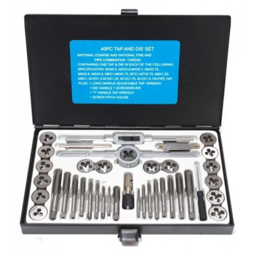 Набор метчиков и плашек метрический (M3–M12),40 предметов. JBC-M040-1