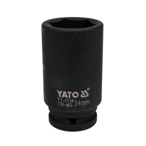 Головка торцевая ударная глубокая 3/4",6-гранная,34мм, длина 90мм. YATO YT-1134