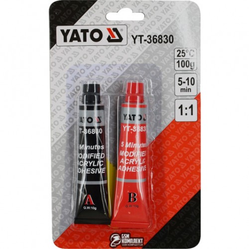 Клей 2-компонентний акриловий YATO у тюбиках по 10 г YT-36830
