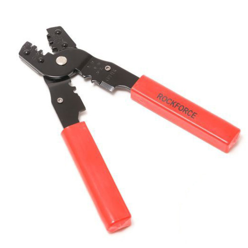 Щипцы для обжима неизолированных клемм 0,5–4мм² (10–28 AWG) с резаком. ROCKFORCE RF-6806